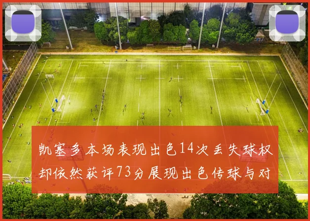 凯塞多本场表现出色14次丢失球权却依然获评73分展现出色传球与对抗能力